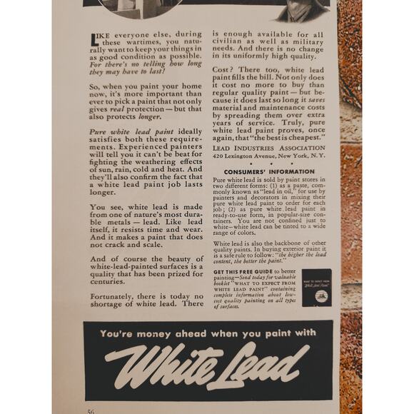 1942 Lead Paint "War Paint Needs GUMPTION‎ - as Well as Beauty" Vtg Print Ad - Picture 3 of 6